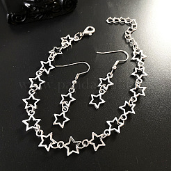Alloy Hollow Star Bracelets & Dangle Earrings Sets for Women&nbsp;FS-WG05F94-01