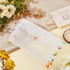 DIY手織り鞄作りキット  羊毛を含む  アイアンバッグチェーン＆ニードル＆タグ＆Dリング＆クラスプ＆プラスチックグリッド  ブラック  23.4x36.4x0.15cm&nbsp;DIY-WH0258-63