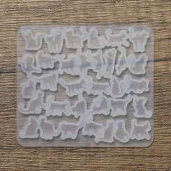 DIYシリコンモールド  猫の形  レジン型  ホワイト  64x72x3.8mm  内径：7~14x5~14mm&nbsp;X-SIMO-L002-01B