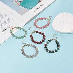 女性用ジェムストーン ハート ビーズ ブレスレット  7-3/8インチ（18.7cm）&nbsp;BJEW-JB08697