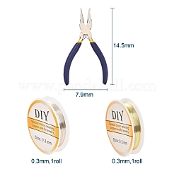 Round Copper Jewelry Wire with 6-in-1 Bail Making Pliers&nbsp;CWIR-YW0001-01