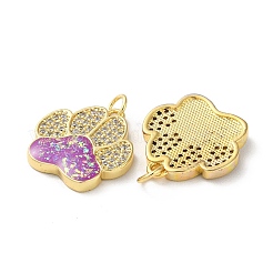Brass Micro Pave Clear Cubic Zirconia Pendants&nbsp;KK-C045-48G
