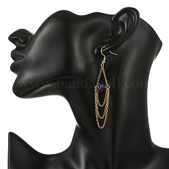 Natural Amethyst Dangle Earrings&nbsp;EJEW-JE07287-01