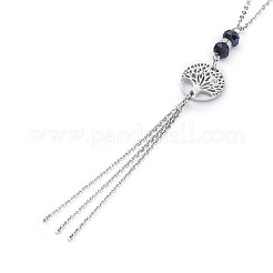 Tree of Life Lariat Necklaces&nbsp;NJEW-JN02535-02