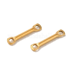 イオンプレーティング（IP）304ステンレススチールコネクタチャーム  バーリンク  18KGP本金メッキ  12x2x1.2mm  穴：1.2mm&nbsp;STAS-Q323-06A-G