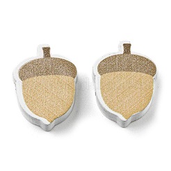 ペイントされた秋の木製ビーズ  ドングリ  淡い茶色  21x16x5.5mm  穴：2.6mm&nbsp;WOOD-H105-02