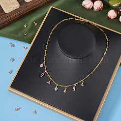 10Pcs 5 Styles Brass Cubic Zirconia Pendants&nbsp;KK-TADJ0001-30A