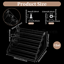 Transparent Acrylic 5 Layers Nail Polish Display Rack&nbsp;ODIS-UN0001-22B