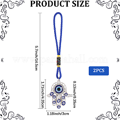 合金エナメルペンダント装飾2個。  ナザールボンジュウ付きハムサの手  プラチナ  144mm&nbsp;HJEW-CP00033