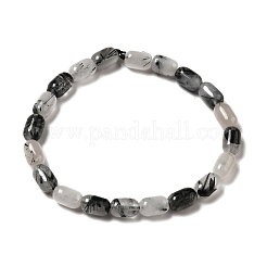 天然石ブラックルチルクォーツビーズ連売り  コラム  9x6mm  穴：1~1.2mm  約20~21個/連  7.09~7.48インチ（18~19cm）&nbsp;G-G980-16