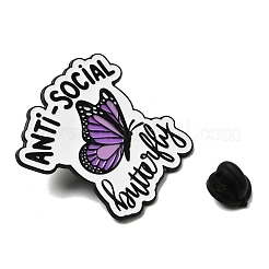 Butterfly with Word Enamel Pins&nbsp;JEWB-L026-10EB-02