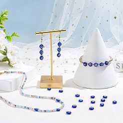 Handmade Evil Eye Lampwork Beads Strands&nbsp;LAMP-NB0001-60B-01