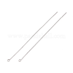 変色しない304ステンレススチールスタッドピアス金具  リング付き  アメリカンピアス  ステンレス鋼色  100~109x0.7x0.25mm  穴：1.7mm  ピン：0.7mm&nbsp;X-STAS-E161-06P