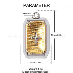 Two-tone 304 Stainless Steel Pendants&nbsp;STAS-OY014-42GP