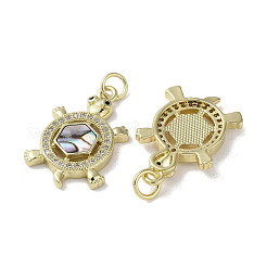 Brass Micro Pave Cubic Zirconia Pendants&nbsp;KK-G485-28G-02