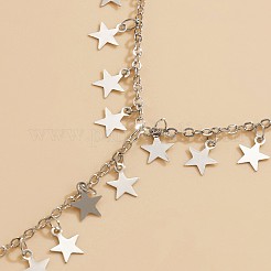 女性用スター合金タッセルYネックレス  プラチナ  15.75インチ（40cm）&nbsp;FS-WG6AAAE-02