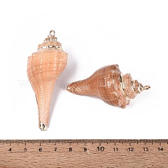 Electroplate Natural Sea Shell Big Pendants&nbsp;SSHEL-Q100-22KCG