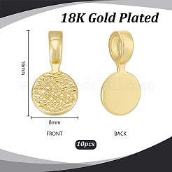 10Pcs Brass Glue-on Flat Pad Bails&nbsp;KK-PH0014-75G