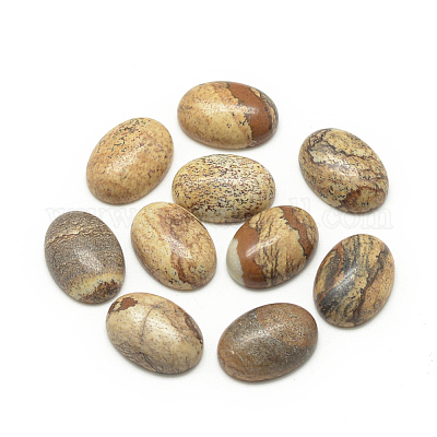 Natural Picture Jasper Cabochons&nbsp;G-R415-14x10-42-1