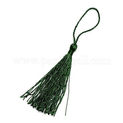 ポリエステルタッセルパーツ  ペンダントの飾り  濃い緑  130x6mm  タッセル：70~90mm&nbsp;OCOR-Q023-11-1