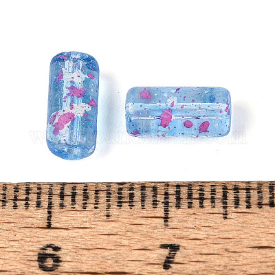 ピカソの透明ガラスのラッパビーズ  コーンフラワーブルー  9x4.5mm  穴：1mm  約1500個/ポンド&nbsp;SEED-N010-02I-1