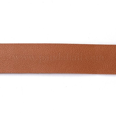 フラット片面模造レザーコード  ライチ模様  ブラウン  25x1.8mm  約1.09ヤード（1m）/ロール&nbsp;LC-WH0002-01E-1