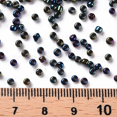 12/0 ガラスシードビーズ  アイリスラウンド  カラフル  2mm  穴：1mm  約30000個/ポンド&nbsp;SEED-A009-2mm-605-1