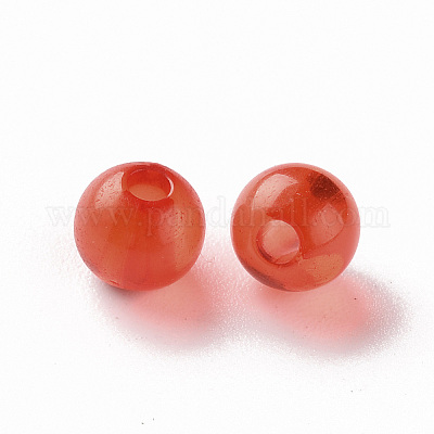 透明なアクリルビーズ  ラウンド  レッド  6x5mm  穴：1.8mm  約4400個/500g&nbsp;MACR-S370-A6mm-712-1