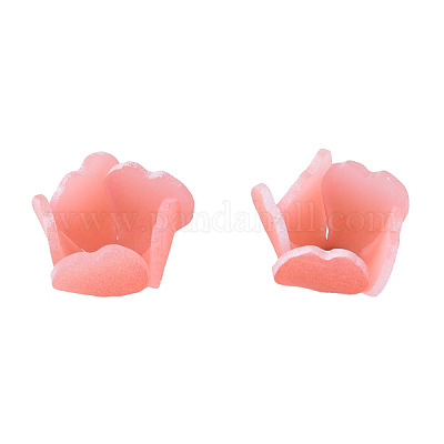 プラスチックビーズ  花  鮭色  15x15x10.5mm  穴：1mm&nbsp;KY-N015-199A-1