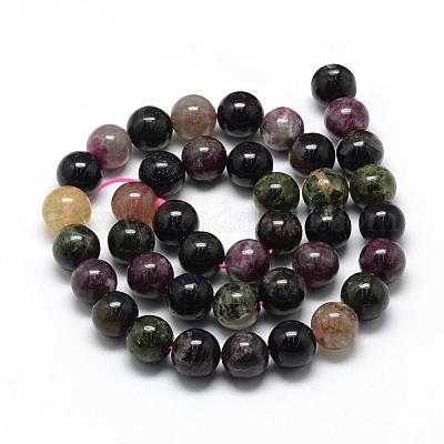 Natural Tourmaline Beads Strands&nbsp;G-R446-10mm-03-1