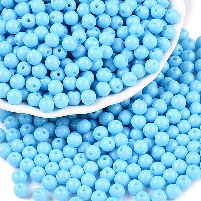 Opaque Baking Paint Glass Beads&nbsp;DGLA-T004-02Q-1
