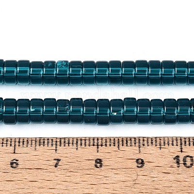 透明ガラスビーズ連売り  フラットラウンド  ダークスレートグレー  6~6.5x3~3.5mm  穴：0.8~1mm  約112~120個/連  14.57~15.16''（37~38.5センチメートル）&nbsp;GLAA-N026-3x6mm-T04-1