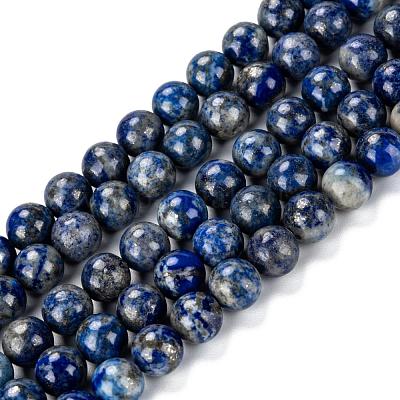 Natural Lapis Lazuli Round Bead Strands&nbsp;G-E262-01-8mm-1