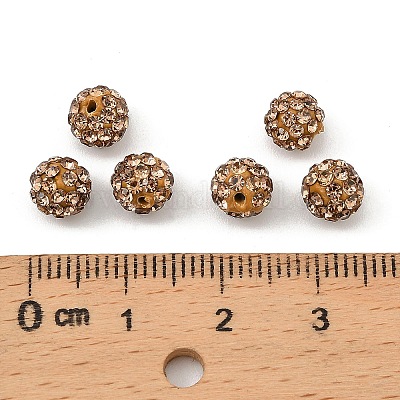 Polymer Clay Rhinestone Beads&nbsp;RB-H284-6MM-Half-246-1