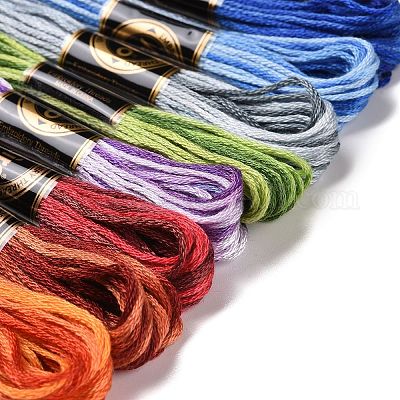 8 かせ 8 色 6 層ポリエステル刺繍糸 クロスステッチの糸 セグメント