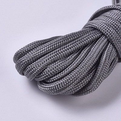 7芯ポリエステルコードロープ  ソリッドカラー  グレー  4mm  約3 M /バンドル&nbsp;OCOR-WH0052-31F-1