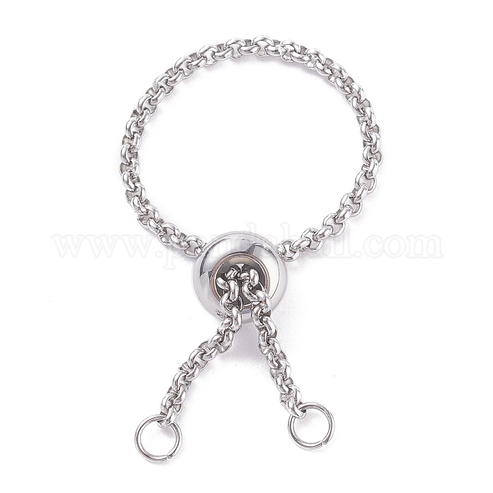 Wholesale 304 Stainless Steel Rolo Chains Slider Ring Findings ...