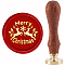 Brass Wax Seal Stamp with Handle, for DIY Scrapbooking, Christmas Themed Pattern, 3.5x1.18 inch(8.9x3cm)
