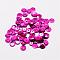 Plastic Paillette Beads, Semi-cupped Sequins Beads, Center Hole, Magenta, 4x0.5mm, Hole: 1mm, about 35000pcs/pound