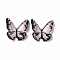 Transparent Resin Cabochons, with Gold Foil, Butterfly, Light Coral, 21.5~22x22~24.5x1.5~4.7mm