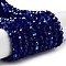 Opaque Glass Beads Strands, Faceted(32 Facets), Round, Dark Blue, 4mm, Hole: 0.8mm, about 87~93pcs/strand, 32~33cm