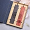 Rectangle Handmade Natural Wooden Carving Bookmarks, Chinese Style Book Mark Gift for Book Lovers, Teachers, Reader, Flower Pattern, 143x28x2mm, 2pcs/set