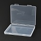 長方形ポリプロピレン（pp）プラスチックボックス  ビーズ保存容器  ヒンジ付き蓋付き  透明  14.3x18.5x1.7cm  内径：13.2x17.8のCM&nbsp;CON-Z003-05E-4