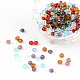 カット加工ロンデル透明ガラスビーズ  ミックスカラー  4x3mm  穴：1mm&nbsp;GLAA-R152-4mm-M1-1