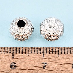 Textured 925 Sterling Silver Beads&nbsp;STER-T008-44S-01