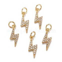 Brass Clear Cubic Zirconia Charms&nbsp;ZIRC-C024-14G