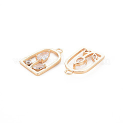 Brass Micro Pave Cubic Zirconia Pendants&nbsp;KK-N232-304A