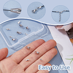 12Pcs 2 Styles S925 Sterling Silver Cord End&nbsp;STER-HS0001-32B