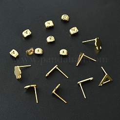 16Pcs 4 Styles 201 Stainless Steel Stud Earring Findings with Hole&nbsp;EJEW-FS0001-15