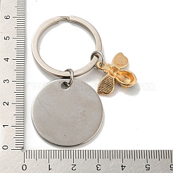 Teacher's Day Gift 201 Stainless Steel Flat Round with Word Keychains&nbsp;KEYC-FS0001-09